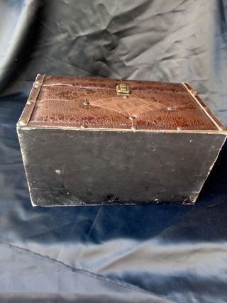 Cofre baúl antiguo Piel con asas laterales