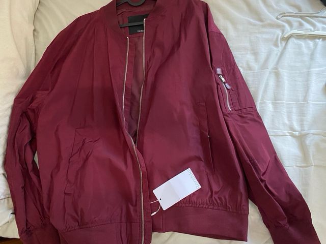 Chaqueta bomber hombre granate