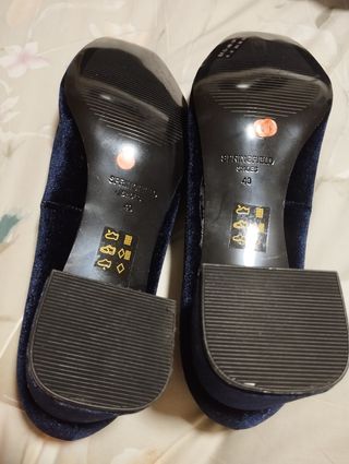 Zapatos azul noche, terciopelo