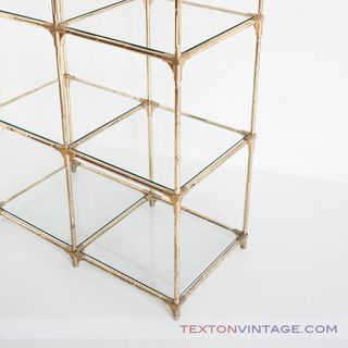 Estantería vintage. Hierro y cristal. Años 60