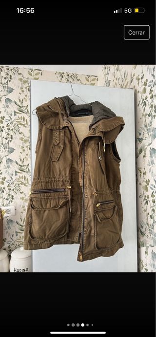 Abrigo parka verde chaleco