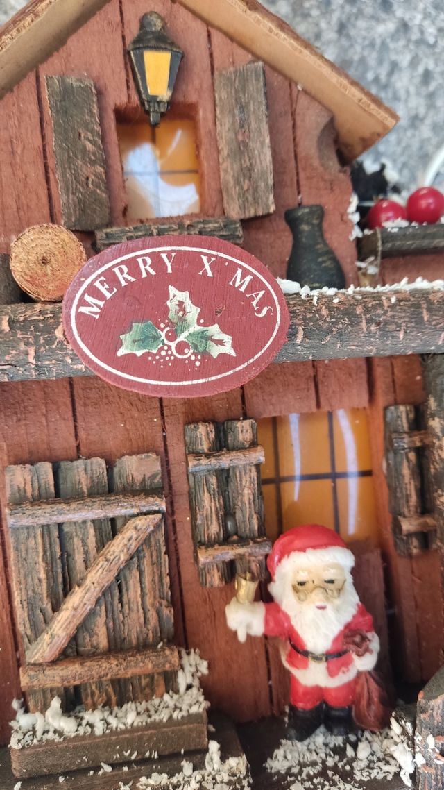 Casa de Navidad con luz