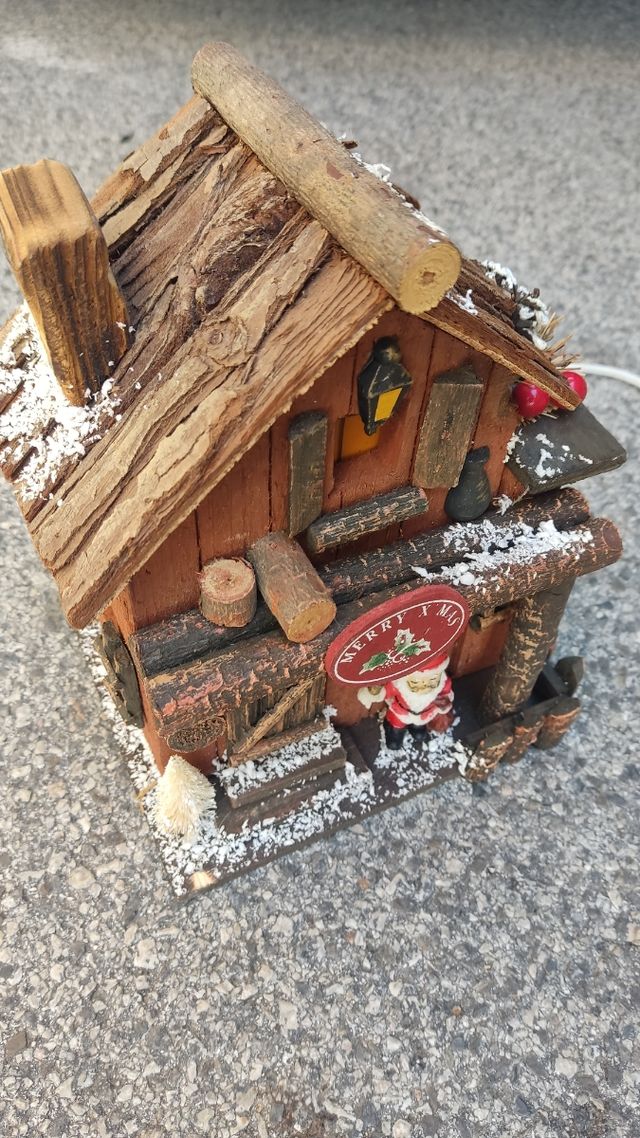 Casa de Navidad con luz