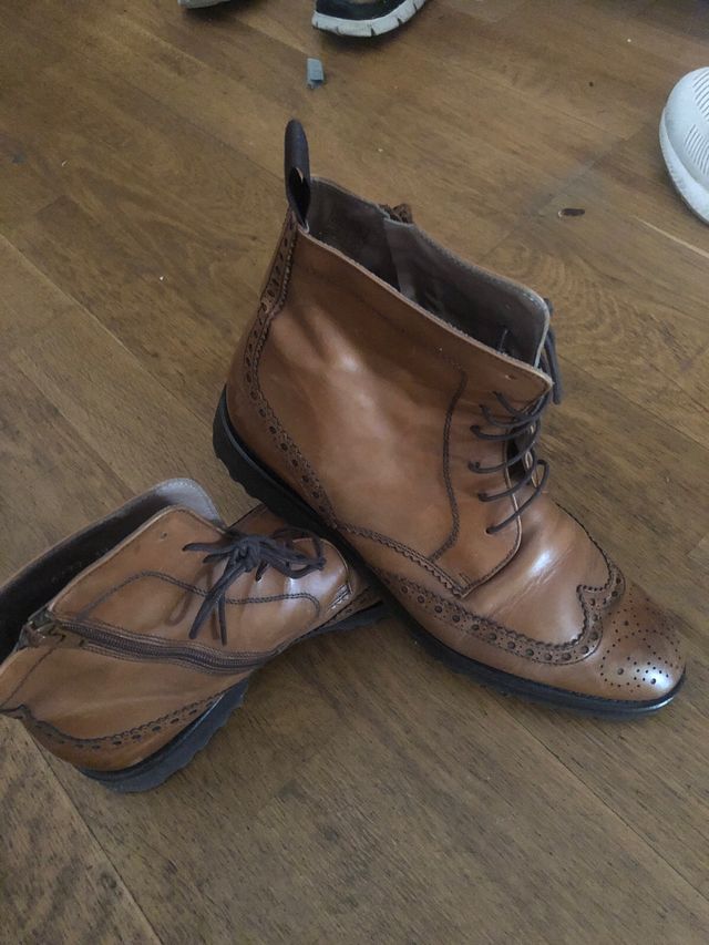 Botines planos de piel de señora T39 