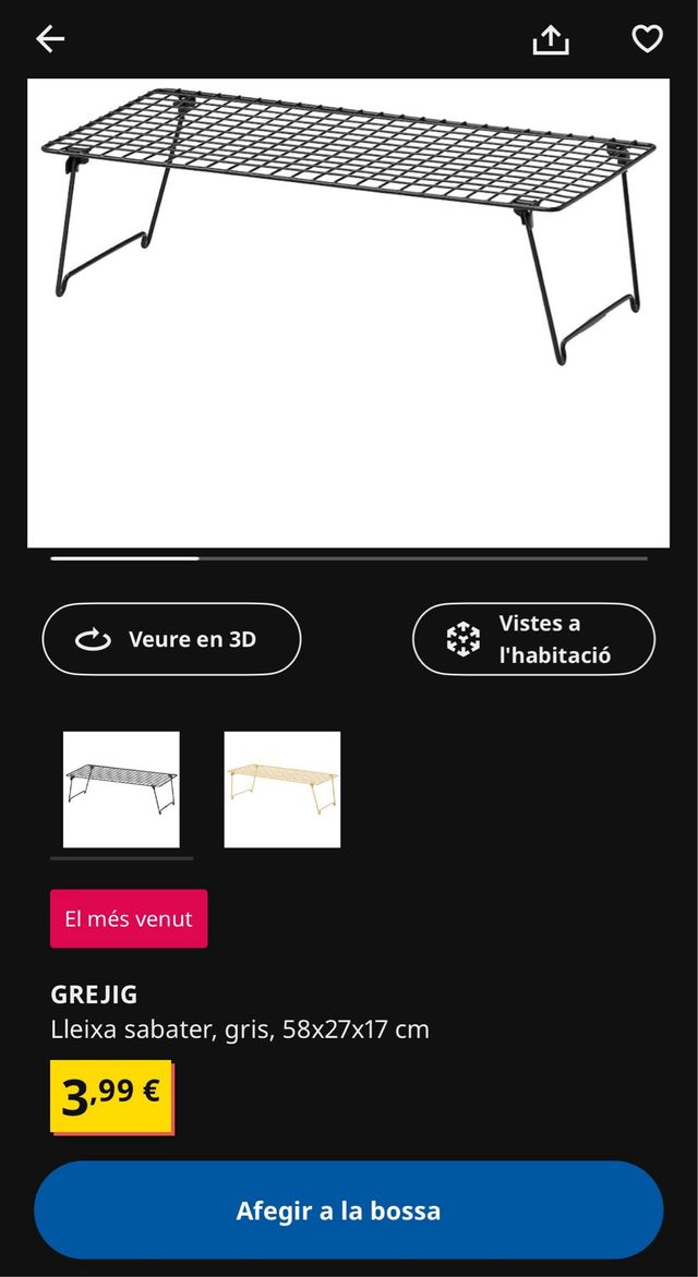 Estante zapatero negro