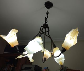 Lámpara 6 brazos tipo forja