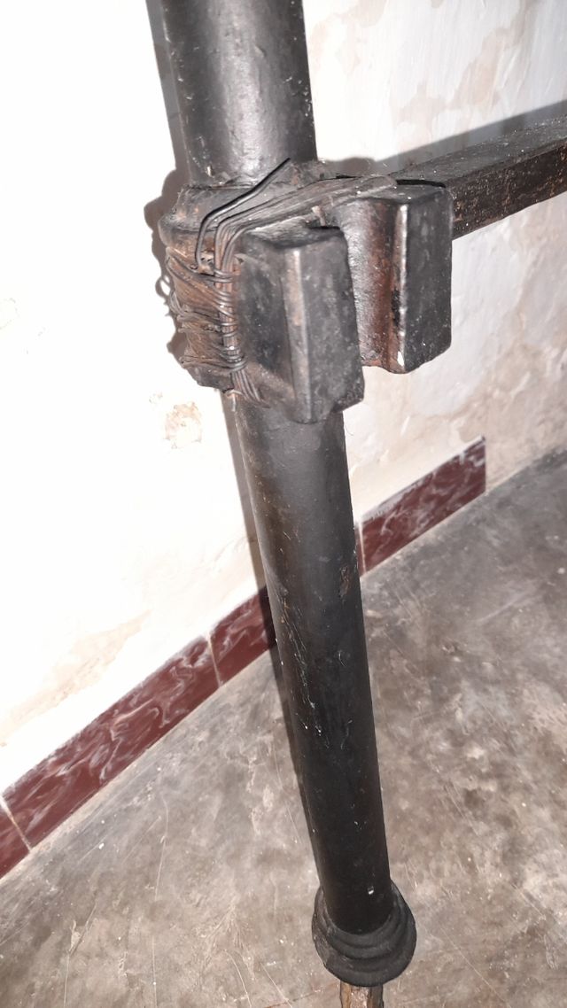 Cama matrimonio hierro y bronce 