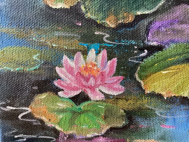 Cuadro pintura al óleo de “Nenúfares”