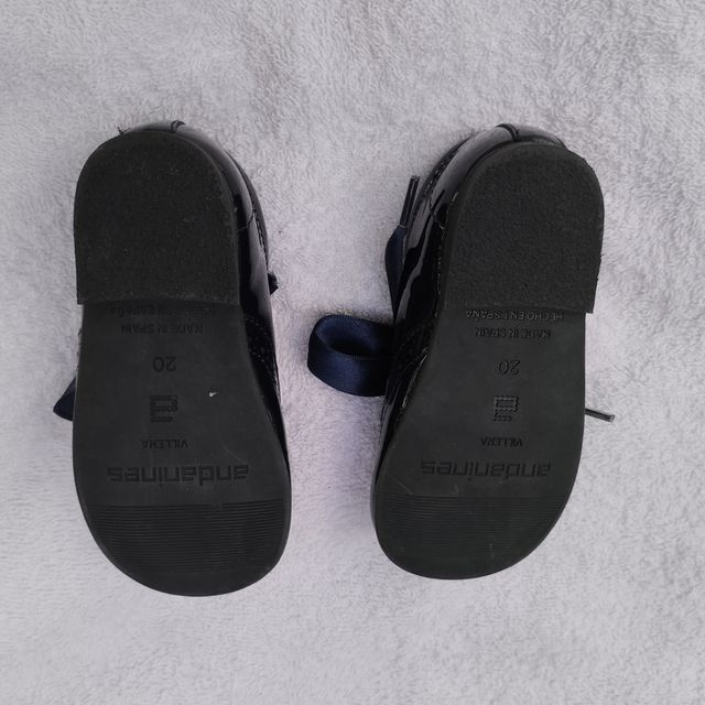 Zapatos/Blucher charol azul 20