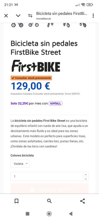 Bicicleta sin pedales