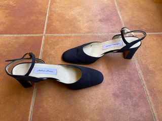 Zapatos de tacón azules talla 36 Andrea Arenas