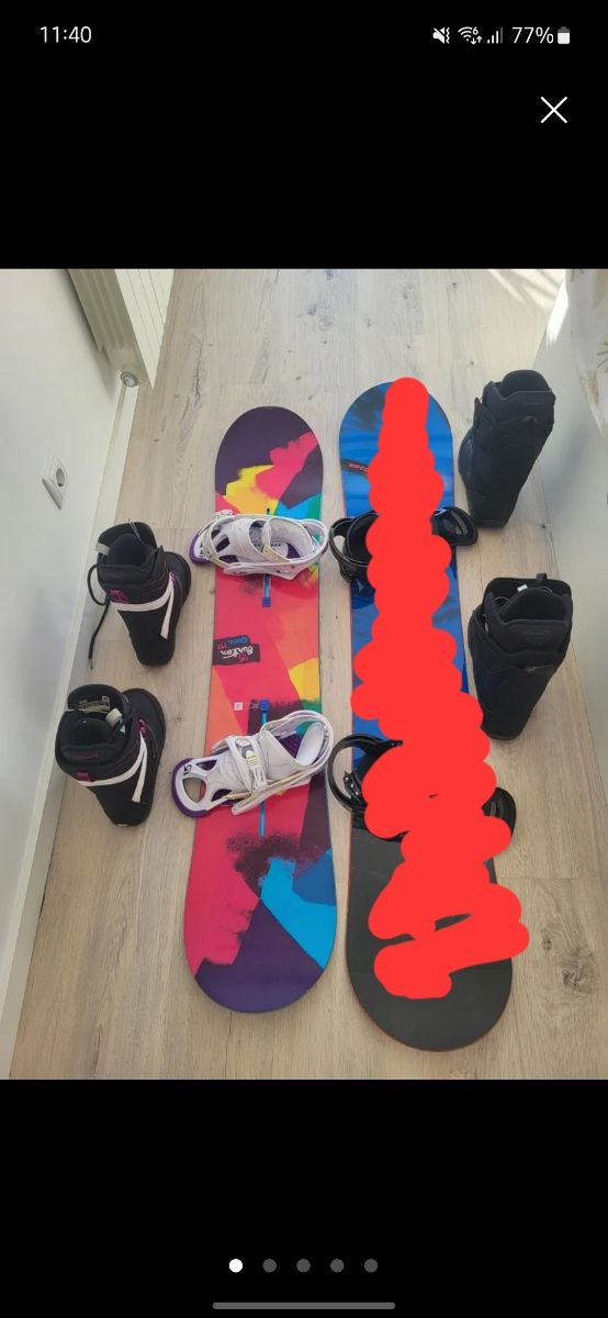 Tablas y botas snowboard
