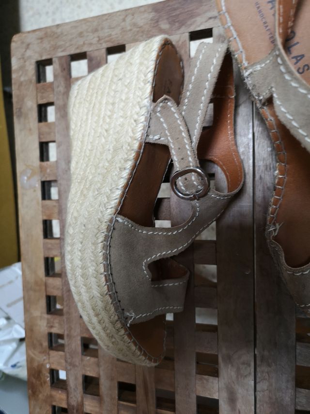 Zeppe Fabiola in pelle ed espartum, 39/40