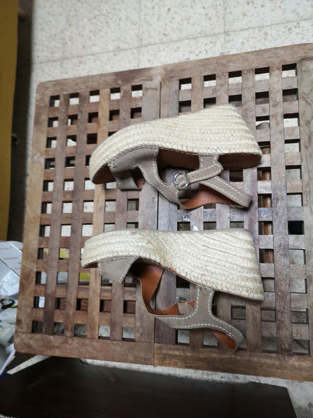 Zeppe Fabiola in pelle ed espartum, 39/40