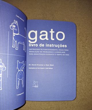 Gato livro de instruções