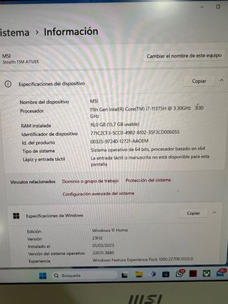 MSI Stealth 15M