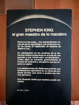 Libro Rabia Stephen King