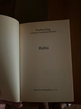 Libro Rabia Stephen King