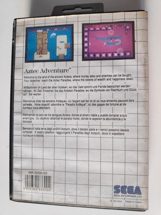 Juego aztec adventure sega master System pal