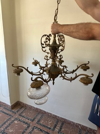 Lampara antigua de techo completa