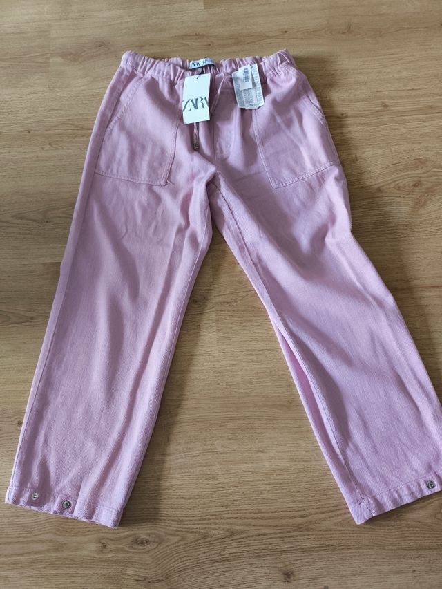 Pantalón largo rosa de Zara talla S