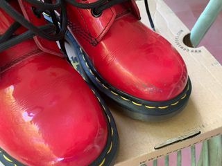 Botas dr Martens rojo charol