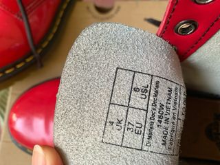 Botas dr Martens rojo charol