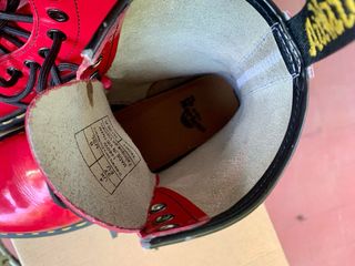 Botas dr Martens rojo charol