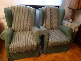 Set divano e poltrone toni verdi