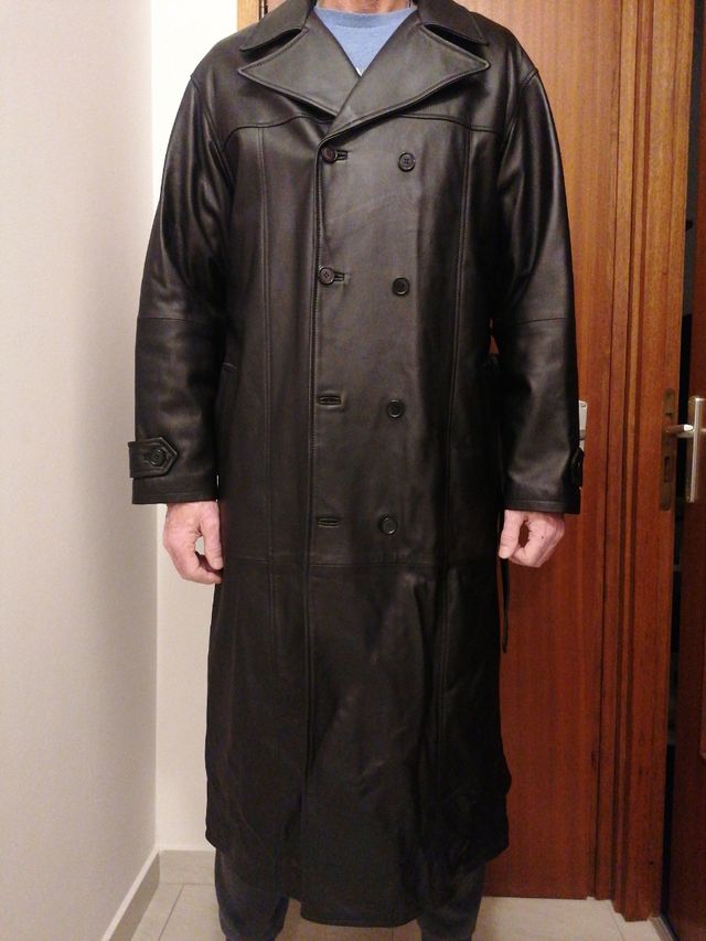 Cappotto lungo in pelle 