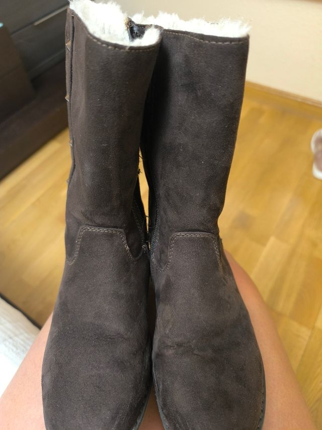 Botas serraje marrón y borreguillo 34