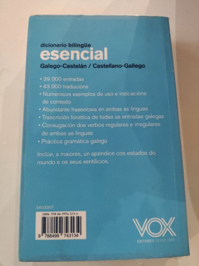 Dicionario bilingüe esencial Galego
