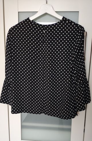 Blusa-camisa  lunares Zara talla M