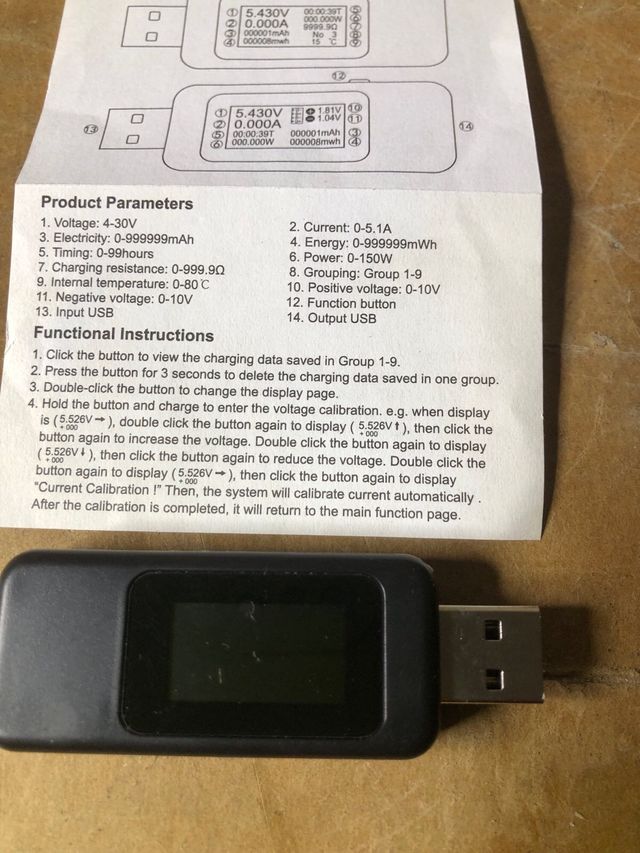 tester di alimentazione USB