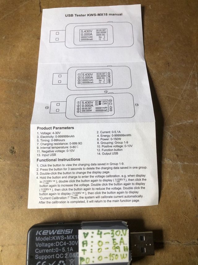 tester di alimentazione USB