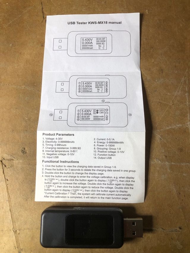 tester di alimentazione USB