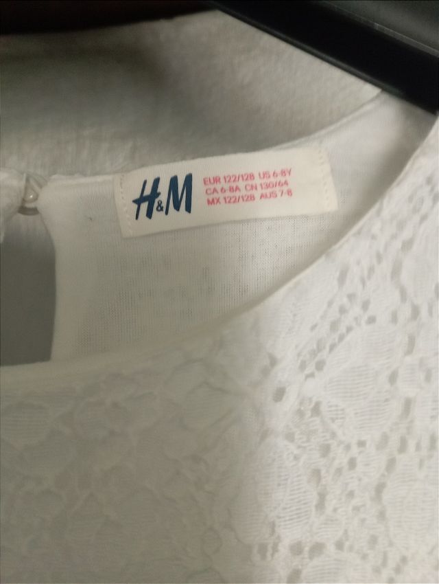 H&M abito bimba 122/128 cm 7 anni pizzo