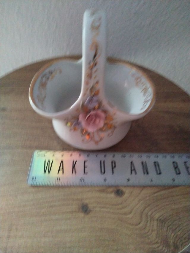 Antiguo centro mesa florero Fenix porcelana Russa