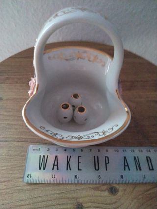 Antiguo centro mesa florero Fenix porcelana Russa