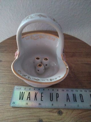 Antiguo centro mesa florero Fenix porcelana Russa