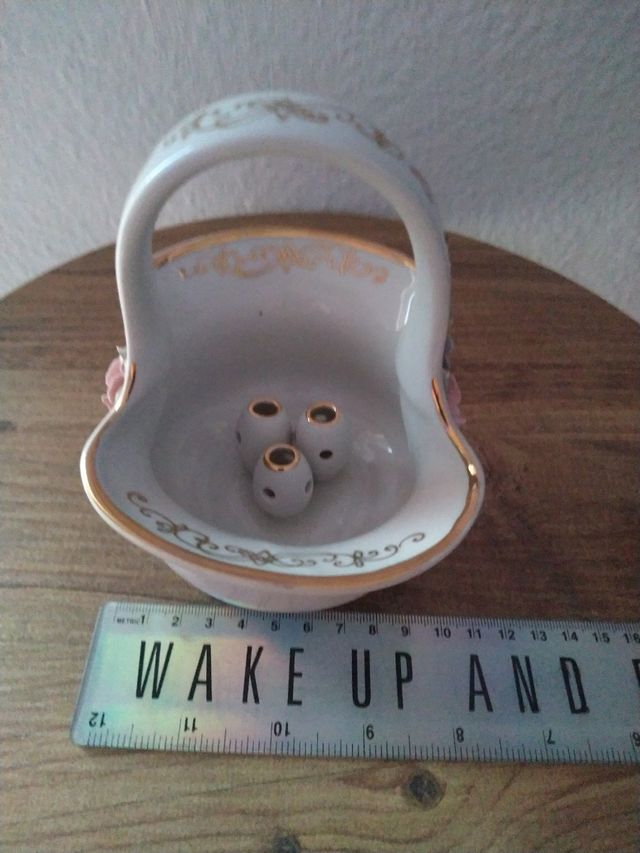 Antiguo centro mesa florero Fenix porcelana Russa