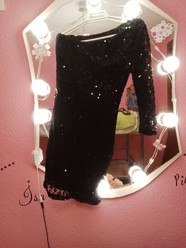 Vestido negro lentejuelas 