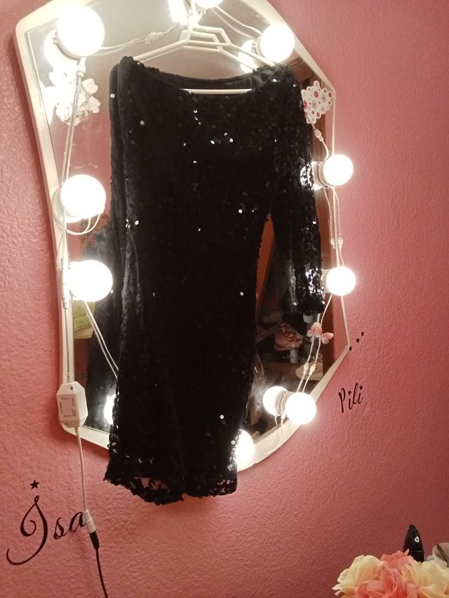 Vestido negro lentejuelas 