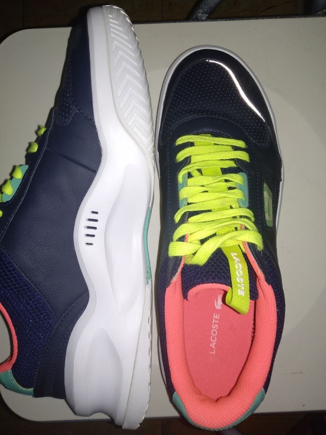 Zapatilla original lacoste  piel azul n46