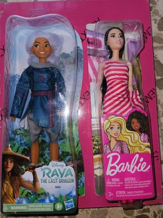 Lote muñecas barbie y raya