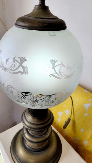 Lampara antigua metal cristal