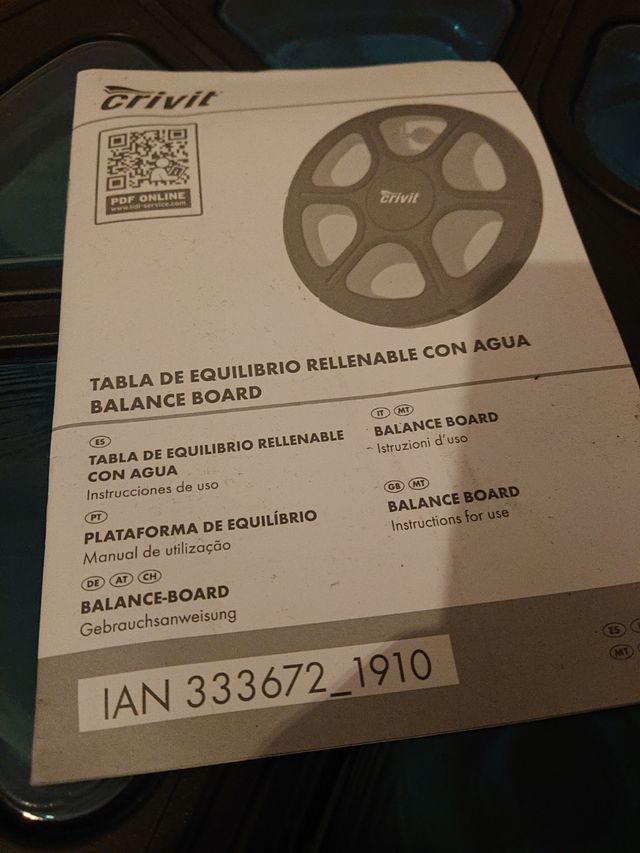 Tabla equilibrio con agua