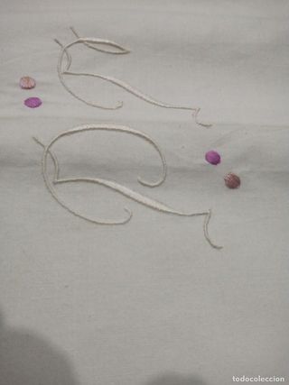 ANTIGUA SÁBANA DE LINO O ALGODÓN, BORDADA NUEVA