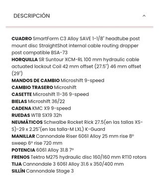 Bicicleta de montaña