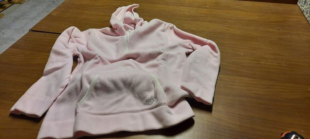 Felpa in Pile Rosa con Cappuccio